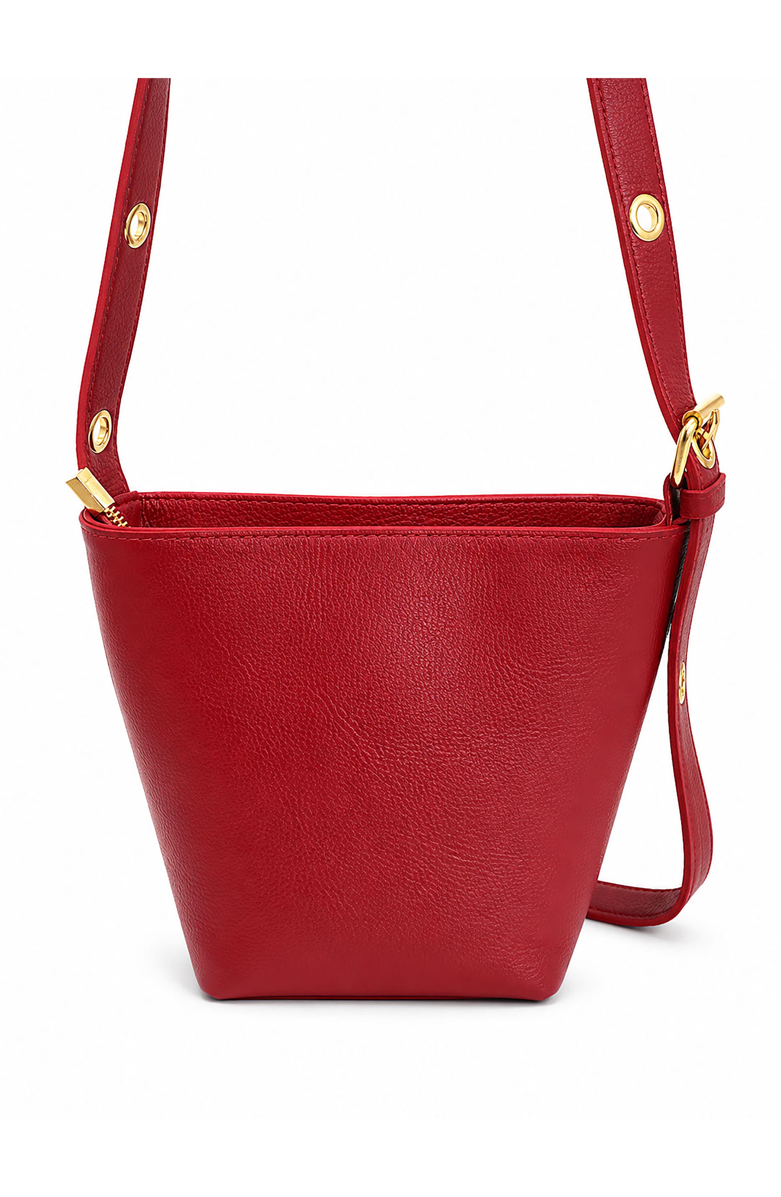 Claudia Studded Leather Shoulder Bag, Alternate, color, BURGUNDY