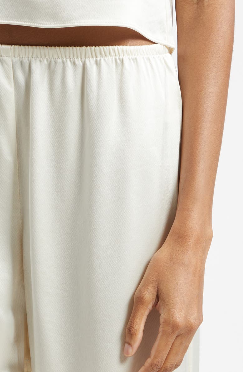 LESET Barb Wide Leg Satin Pants, Alternate, color, Creme