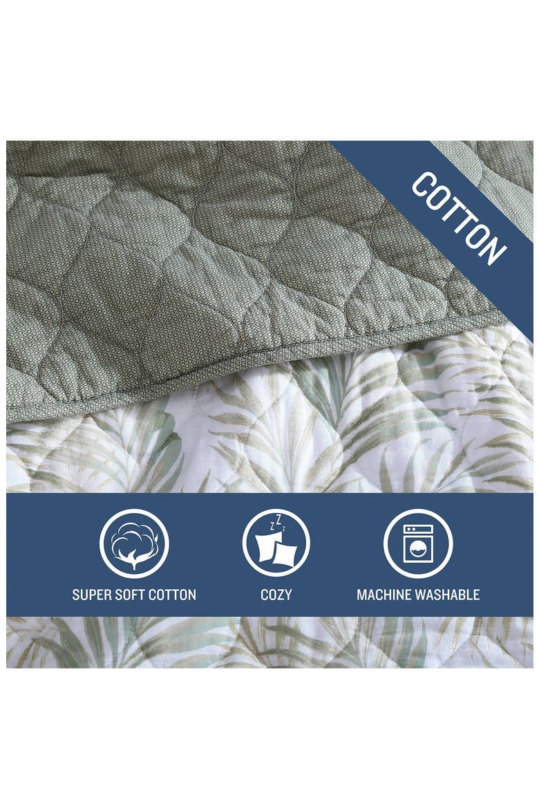 Maui Palm 3-Piece Quilt Set, Alternate, color, SAGE AQUA