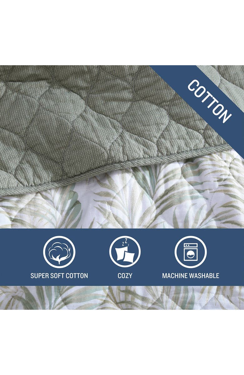 Tommy Bahama Maui Palm 3-Piece Quilt Set, Alternate, color, Sage Aqua
