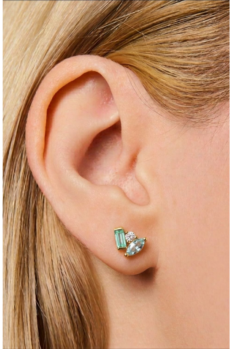 Seraphina Topaz Tourmaline Stud Earrings, Alternate, color, Blue Topaz Tourmaline
