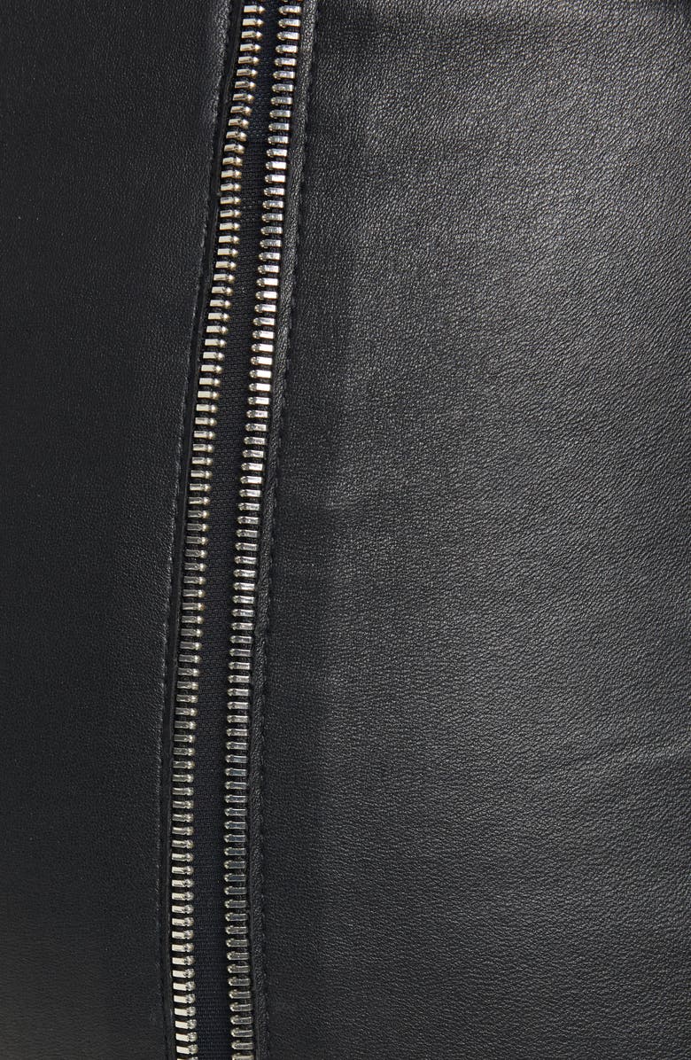 RtA Amelie Zip Detail Leather Miniskirt, Alternate, color,