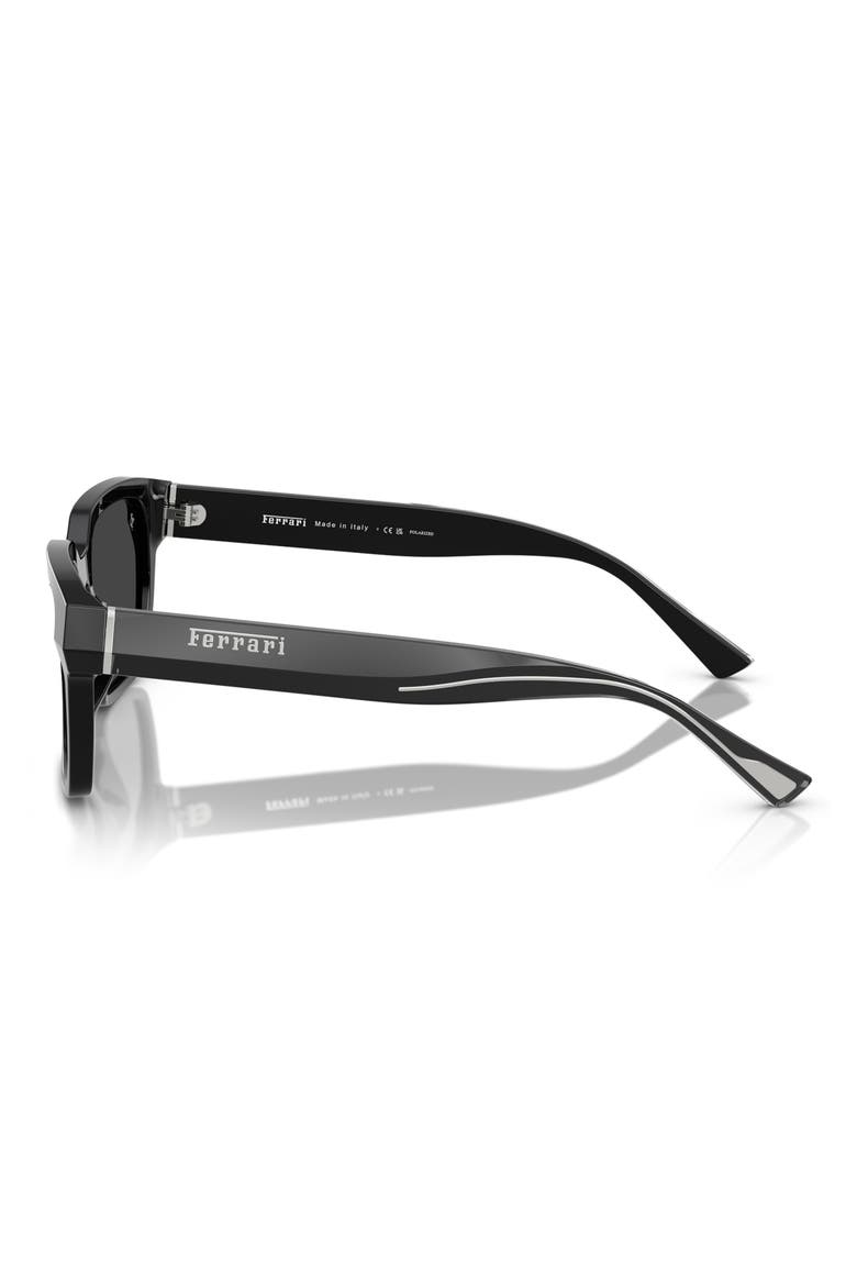 55mm Polarized Square Sunglasses, Alternate, color, BLACK / GREY POLAR