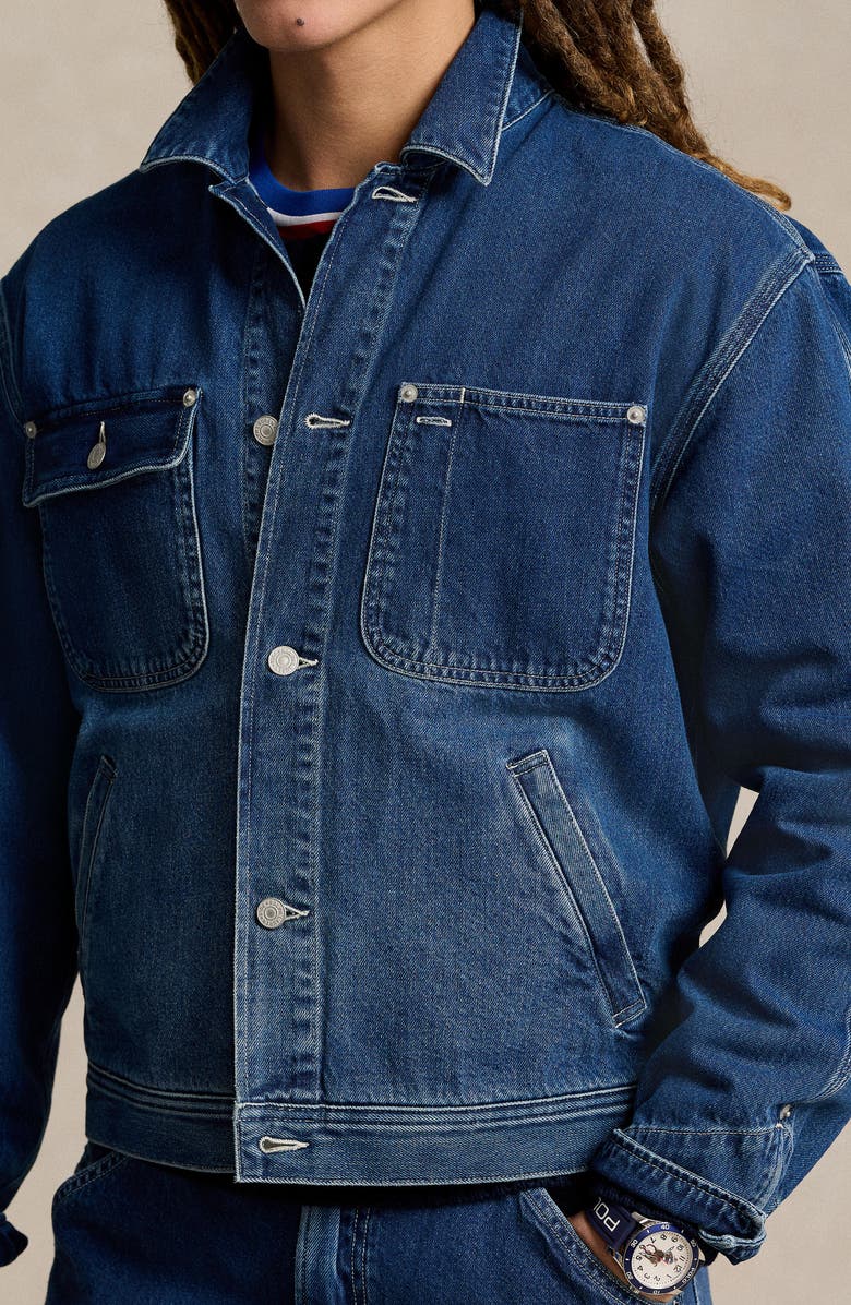 Polo Ralph Lauren Graphic Logo Denim Jacket, Alternate, color, 