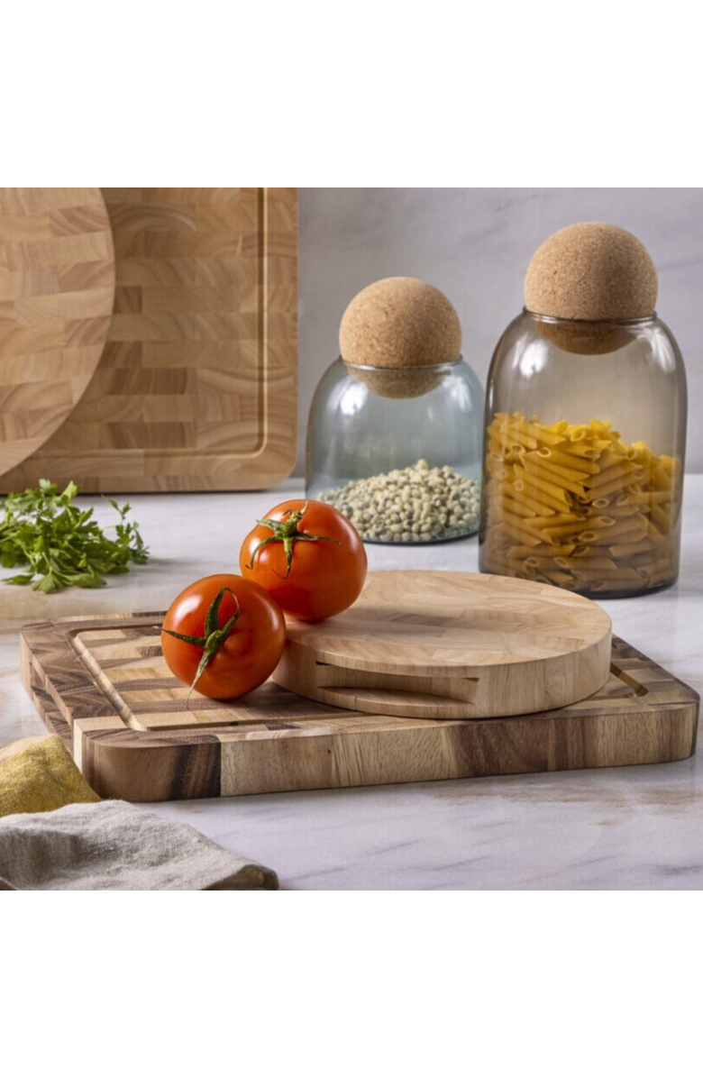 Be Home Rubberwood End Grain Rectangular Cutting Board,, Alternate, color, Natural - Medium