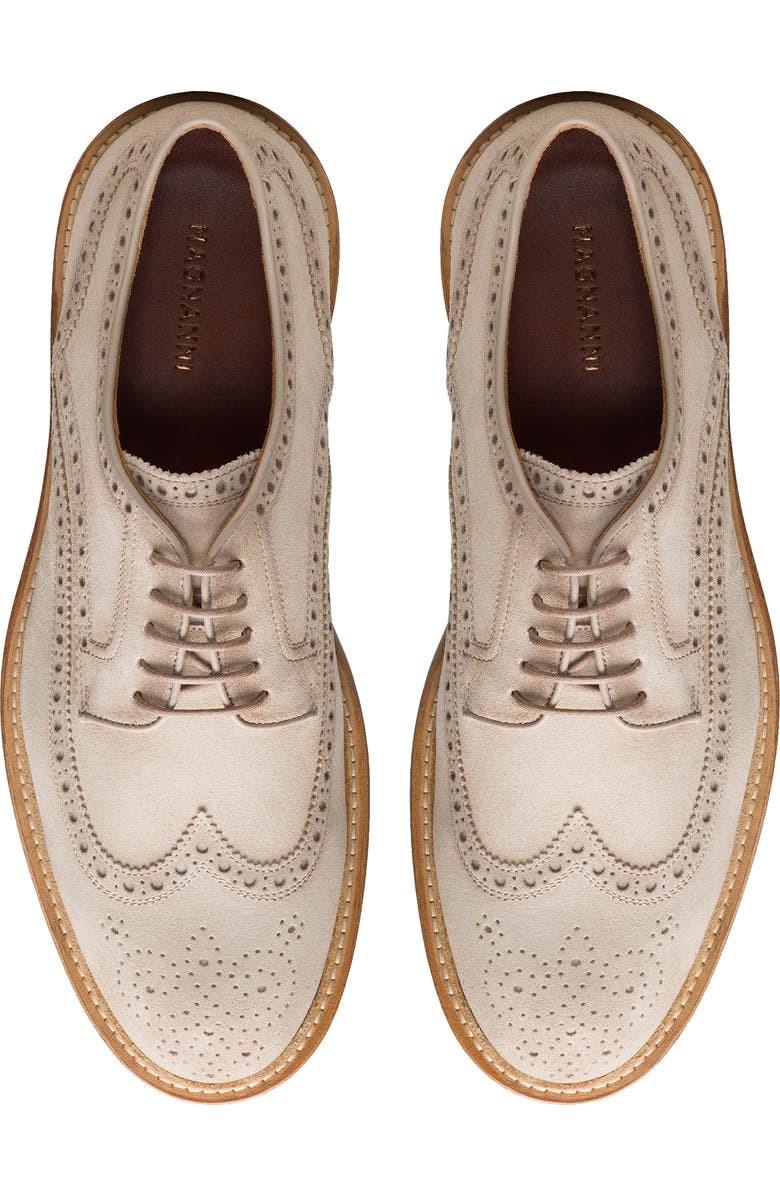 Magnanni Apolo Wingtip Derby, Alternate, color, Taupe Suede