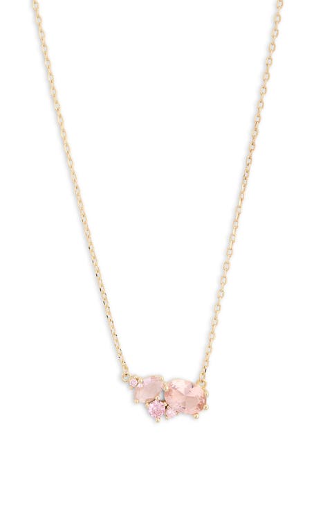 Cubic Zirconia Cluster Pendant Necklace