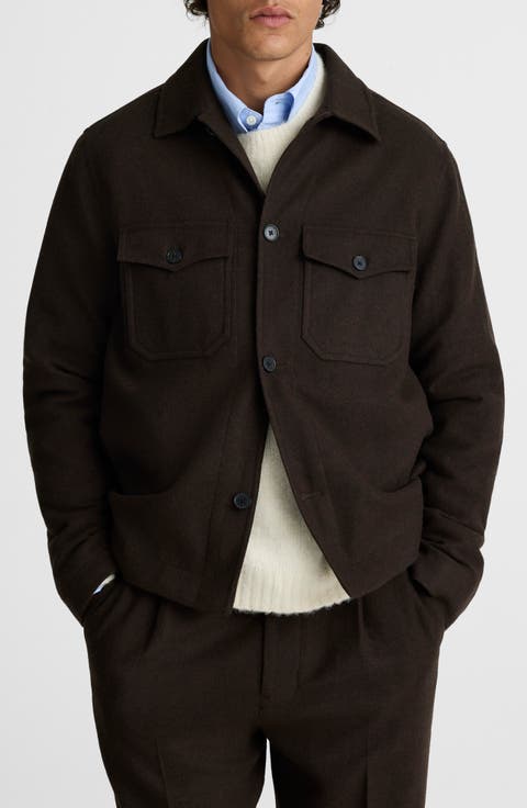 Patch Pocket Wool Blend Jacket