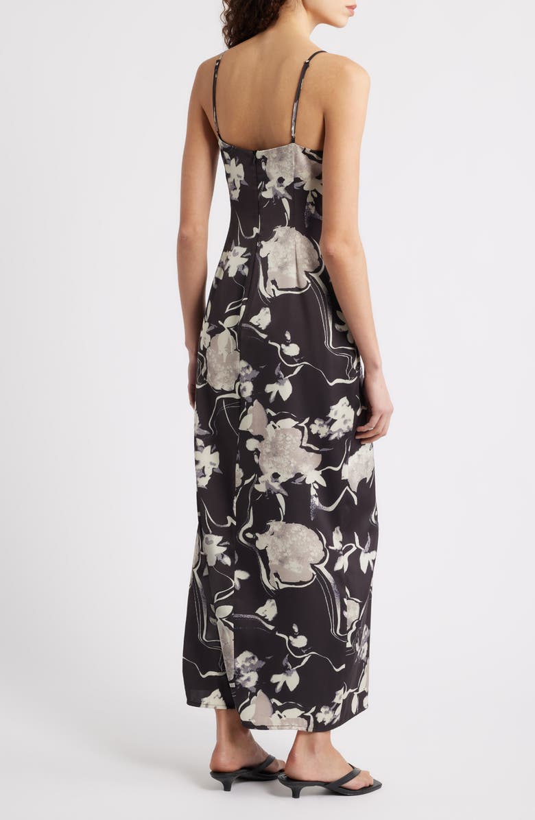 Sam Edelman Floral Scoop Neck Maxi Dress, Alternate, color, Black
