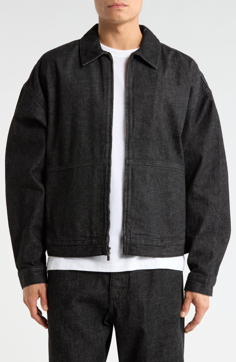 Fear of God Essentials Denim Work Jacket, Main, color, Vintage Black