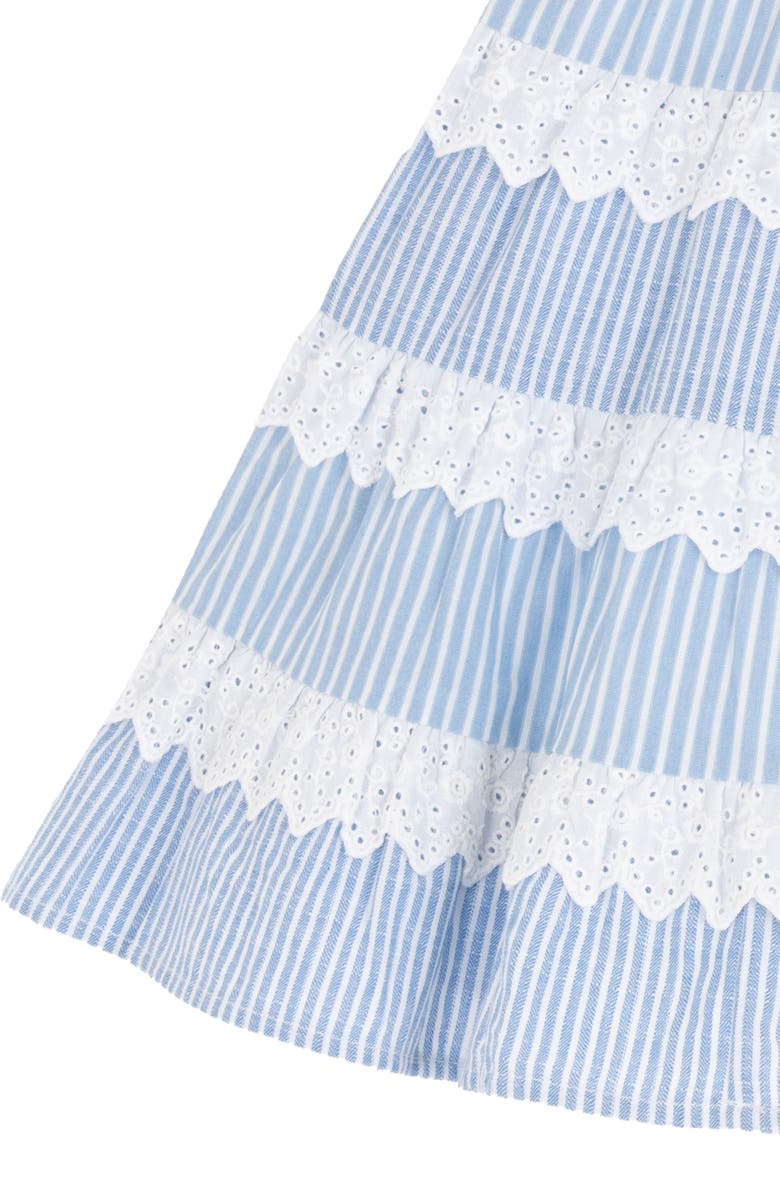 Rare Editions Tiered Stripe Cotton Dress, Alternate, color, 