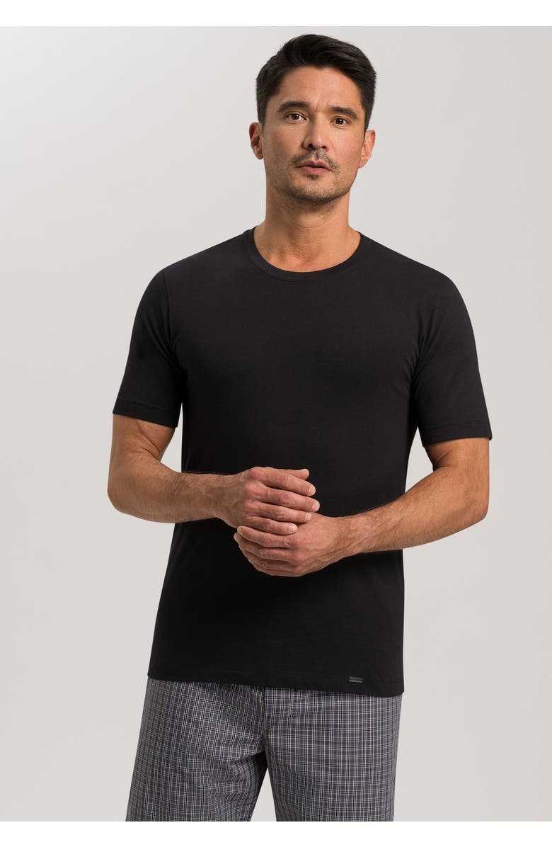 Hanro Living Shirts Cotton Crew Neck T-Shirt, Alternate, color, Black