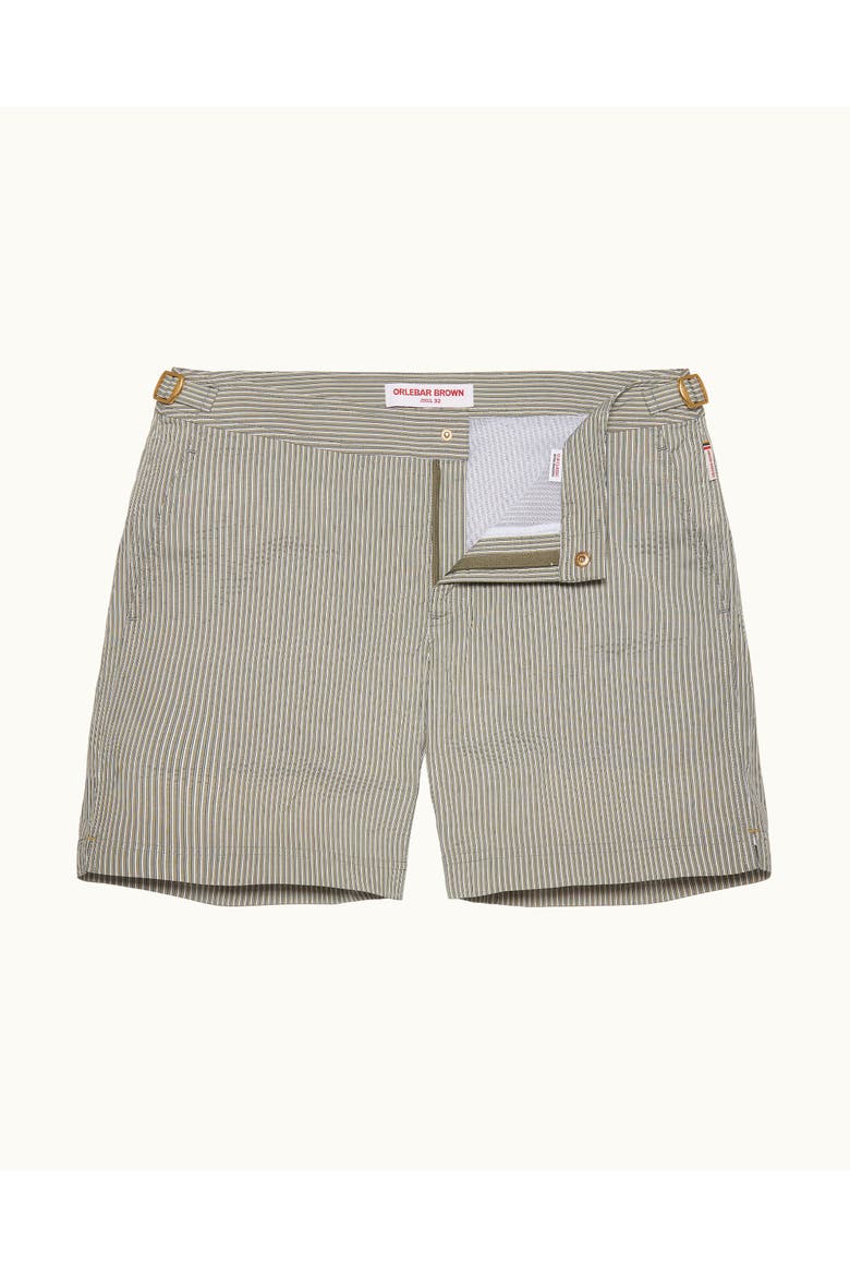 Bulldog Tailored-Fit Swim Shorts, Main, color, Khaki