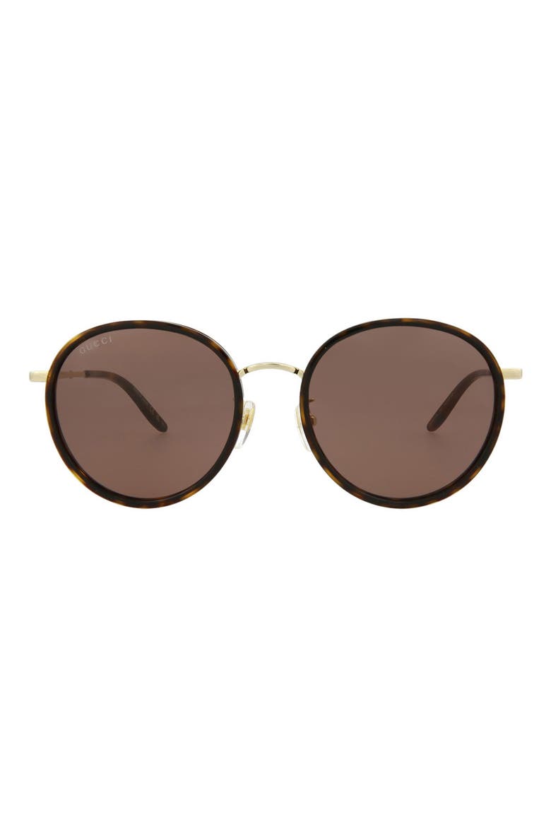 55mm Round Sunglasses, Main, color, HAVANA GOLD BROWN