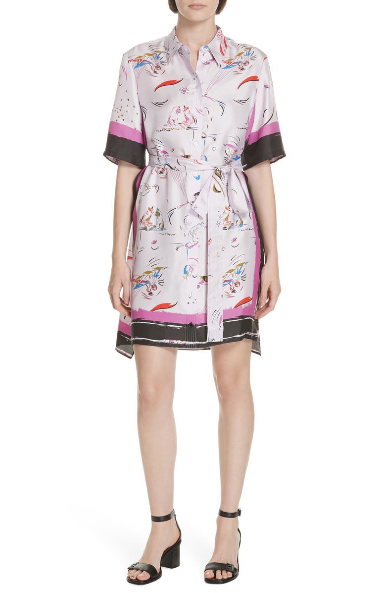 Tory Burch Painted Border Shirtdress, Main, color, 