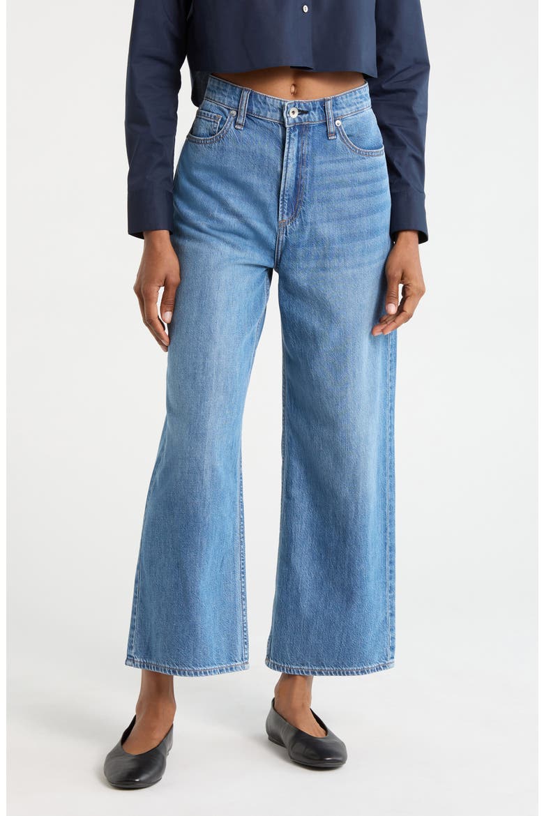 Lori High Waist Ankle Wide Leg Jeans, Main, color, WOBURN