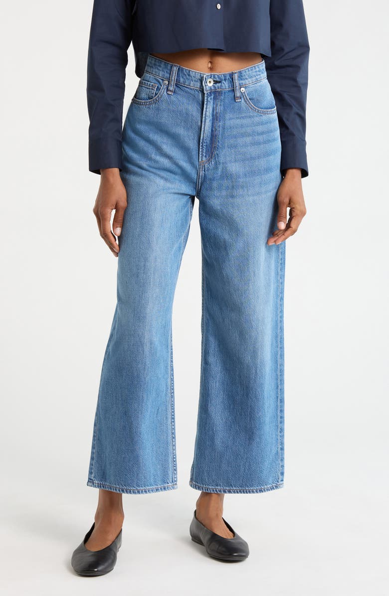 rag & bone Lori High Waist Crop Wide Leg Jeans, Main, color, Woburn