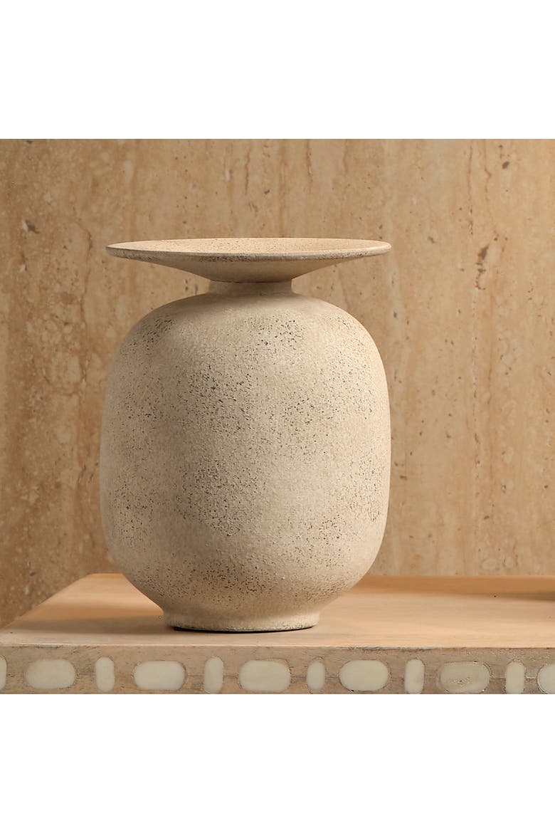 Highland Decorative Ceramic Vase, Alternate, color, Cream