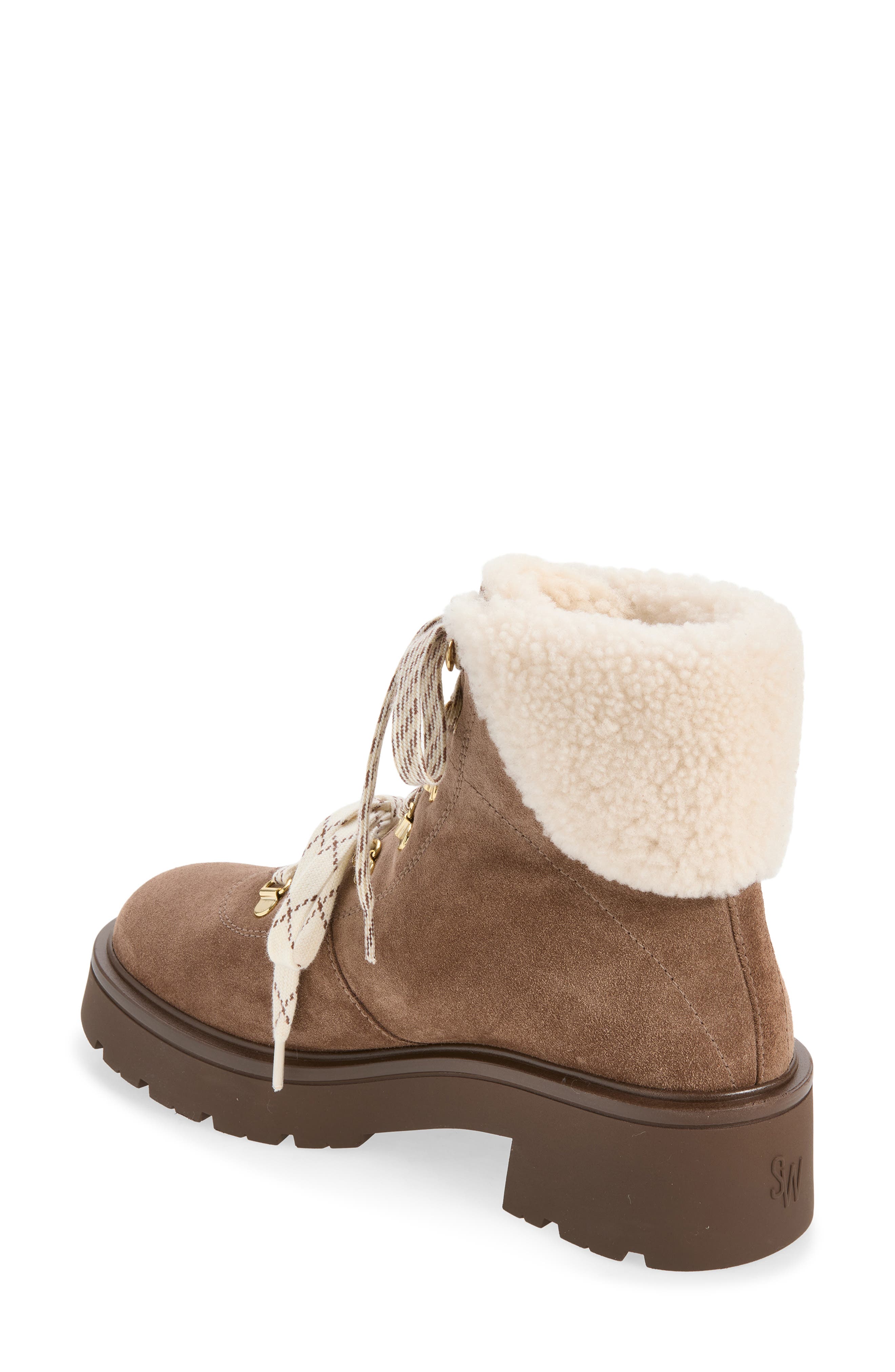 Ren Genuine Shearling Lace-Up Boot, Alternate, color, CIGAR NATURAL
