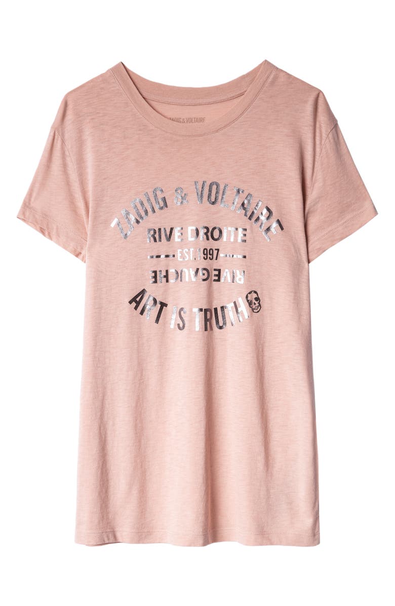 Zadig & Voltaire Art is Truth Cotton & Modal Graphic Tee, Alternate, color,