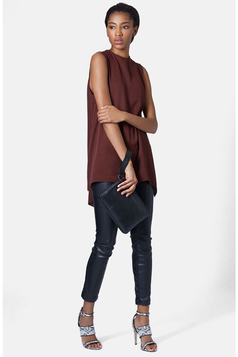 Textured Sleeveless Tunic, Alternate, color, BROWN