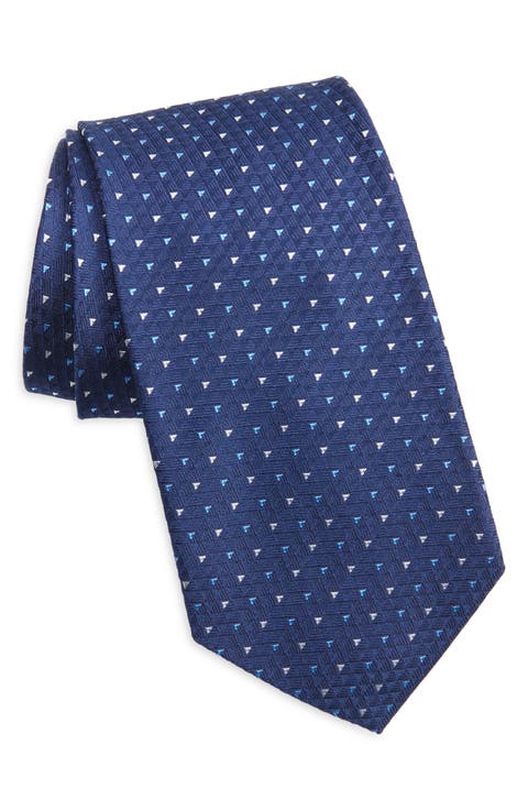 Jermyn St. Jacqards Geometric Pattern Silk Tie