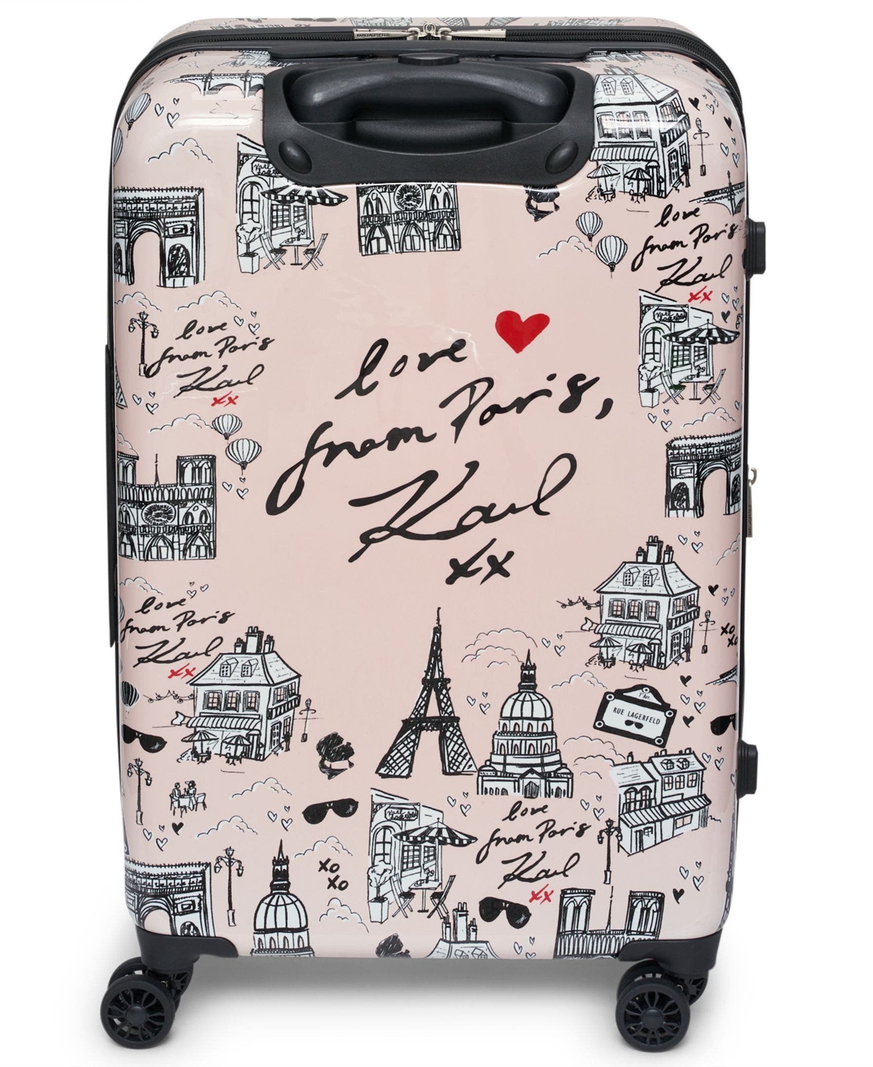 KARL LAGERFELD Karl in Paris Upright Suitcase, Alternate, color, Pink/Black