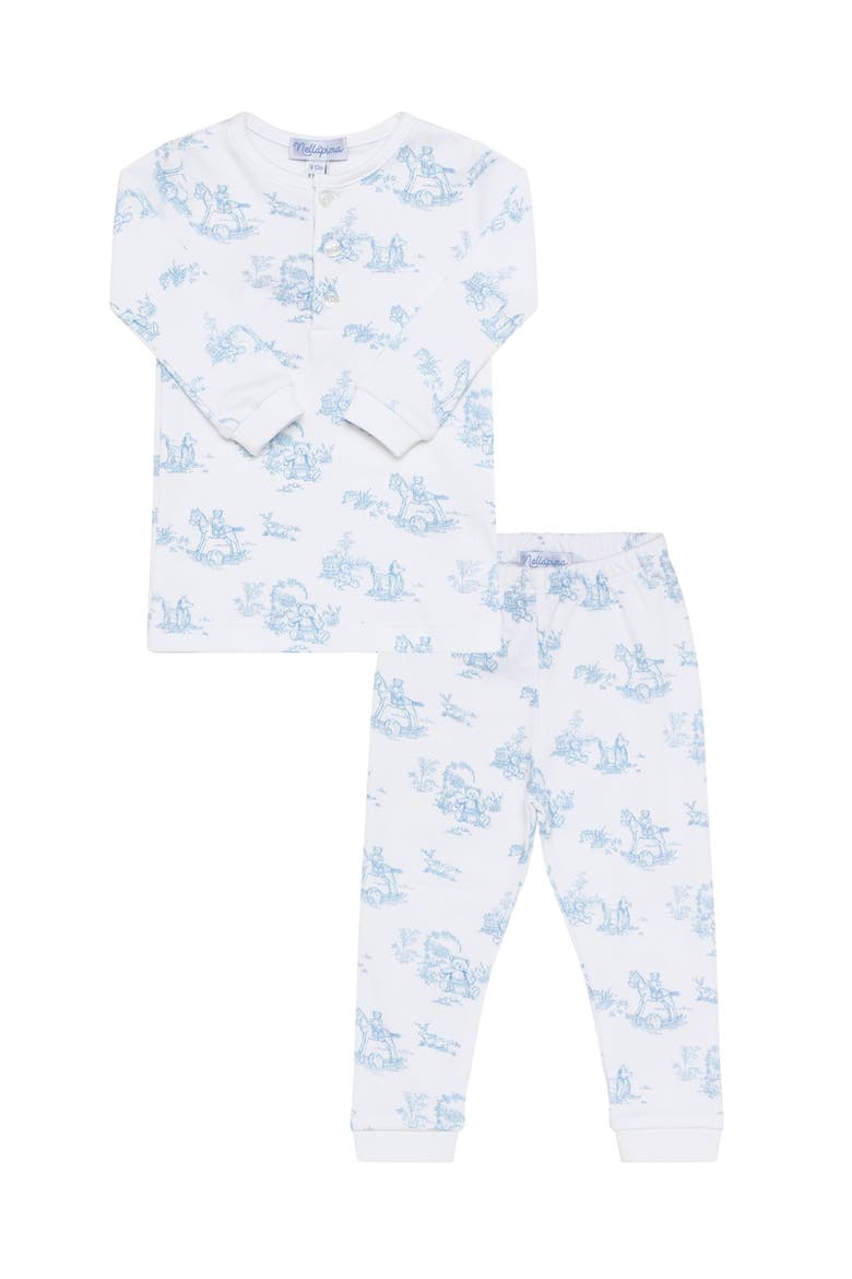 Blue Toile Baby Pajamas - Baby, Main, color, Blue