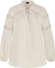 City Chic Ruffle Puff Sleeve<br />Peasant Blouse