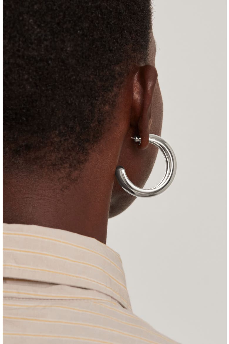 Large Gia Hoop Earrings, Alternate, color, HIGH POLISH SILVER
