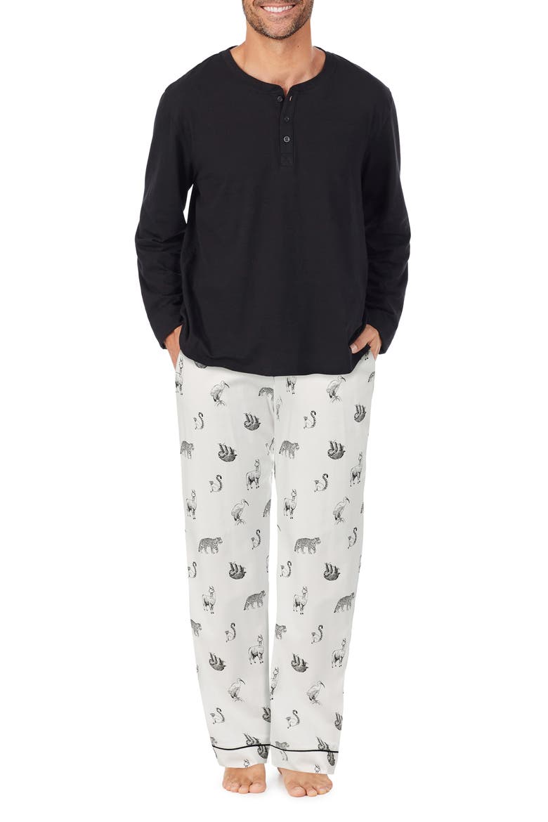 Wild Animals Henley Pajamas, Main, color, WILD ANIMALS
