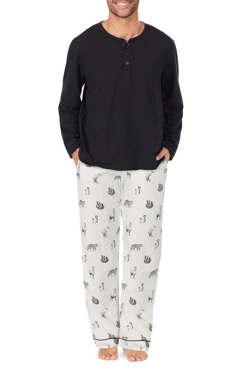 BedHead Pajamas Wild Animals Henley Pajamas, Main, color, 