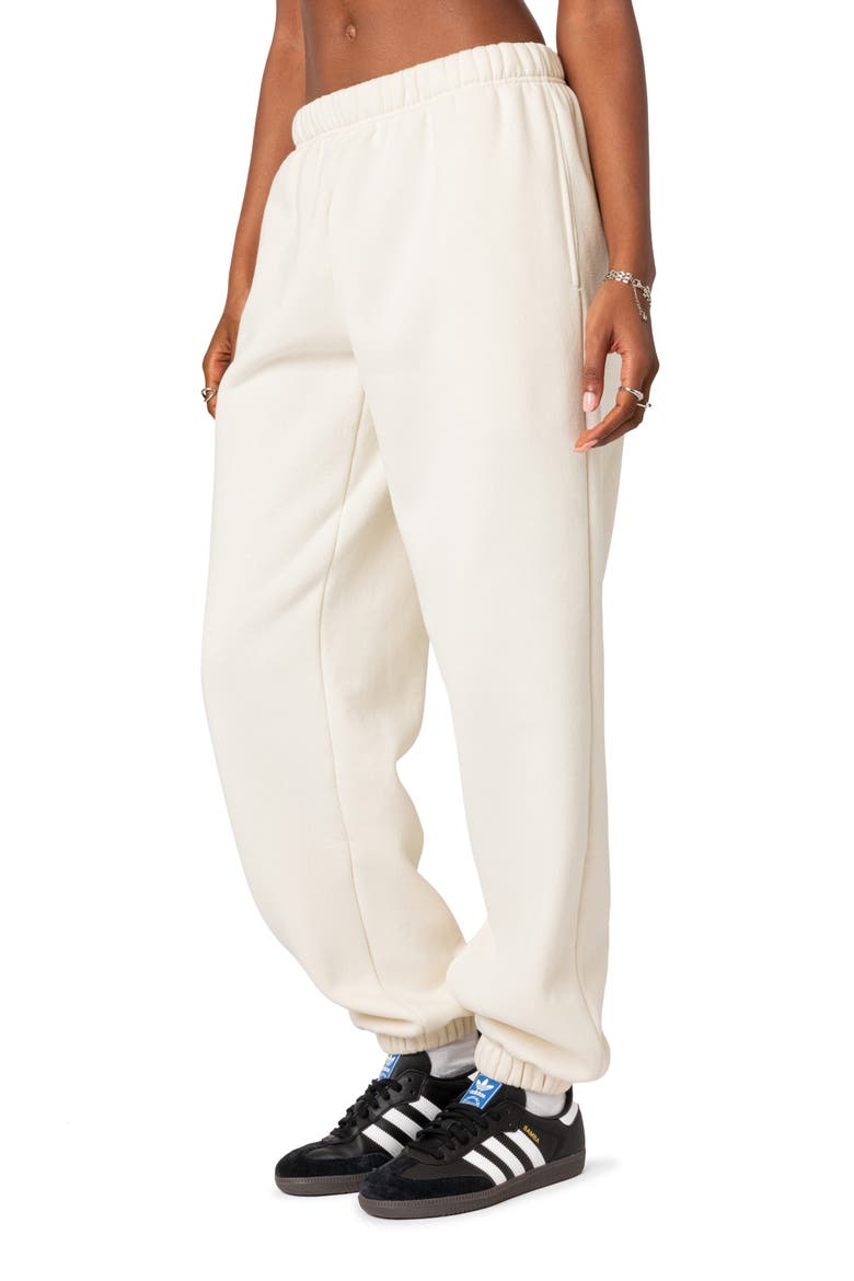 Clark Oversize Cotton Blend Sweatpants, Alternate, color, CREAM