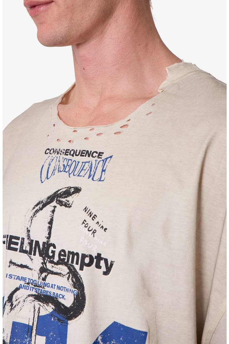 Sleeveless Distressed Graphic Cutoff T-Shirt, Alternate, color, OFF WHITE