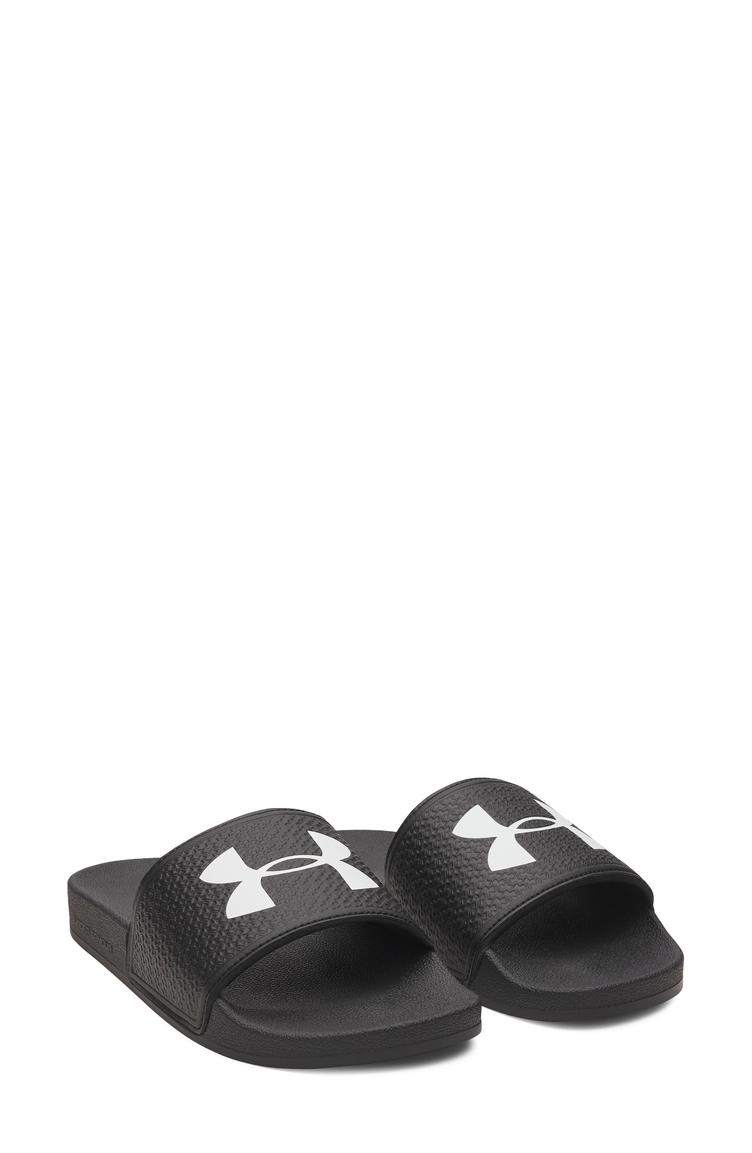 Under Armour UA ARMR Slide Sandal, Main, color, Black / Black / White