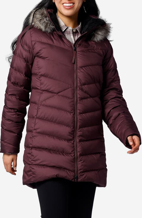 Emberous 700 Fill Power Down Coat with Removable Faux Fur Hood
