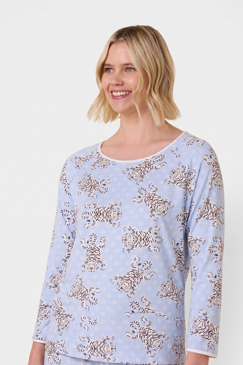 Pima Knit Simple Set Pajama, Alternate, color, Bengal Blue