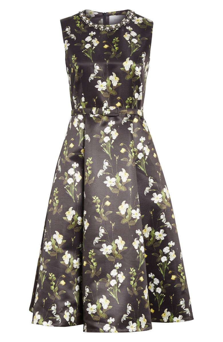 Erdem Daffodil Print Mikado A-Line Dress, Alternate, color,