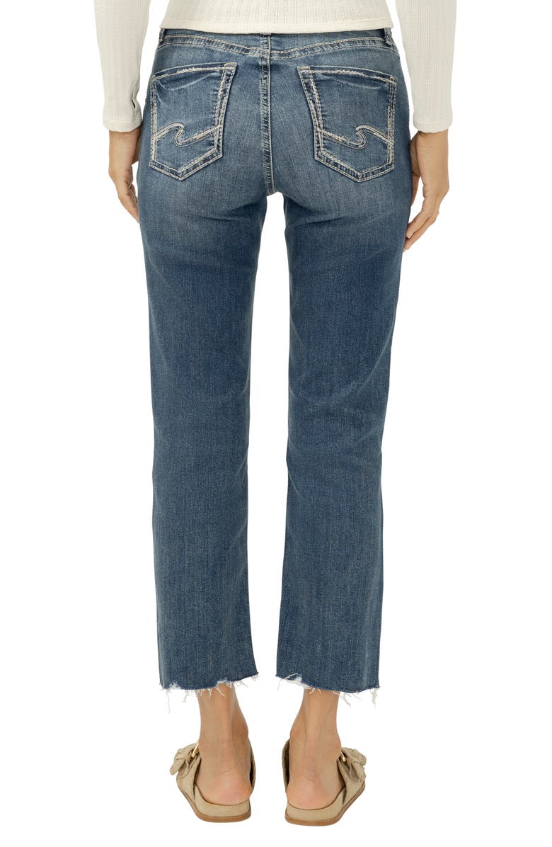 Silver Jeans Co. Avery Curvy Distressed Crop Straight Leg Jeans, Alternate, color, 