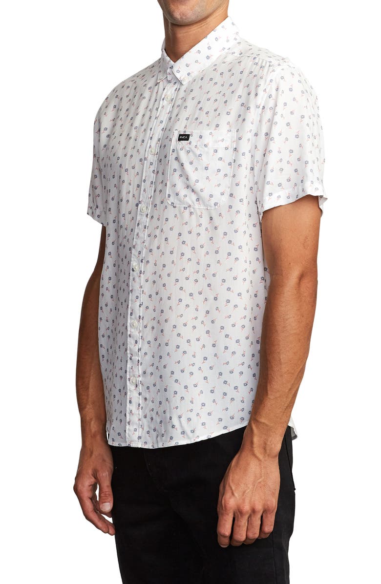RVCA Prelude Floral Print Short Sleeve Button-Down Shirt, Alternate, color,