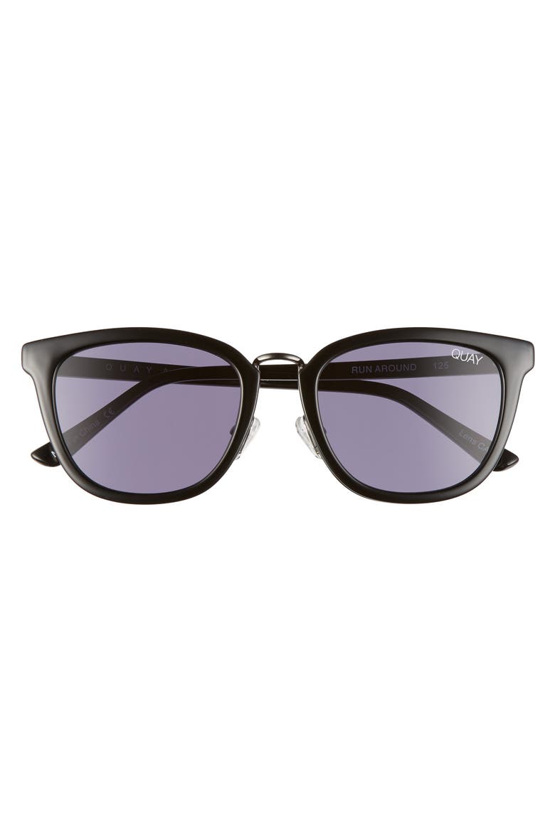 Australia Run Around 53mm Cat Eye Sunglasses, Alternate, color, BLACK/ SMOKE