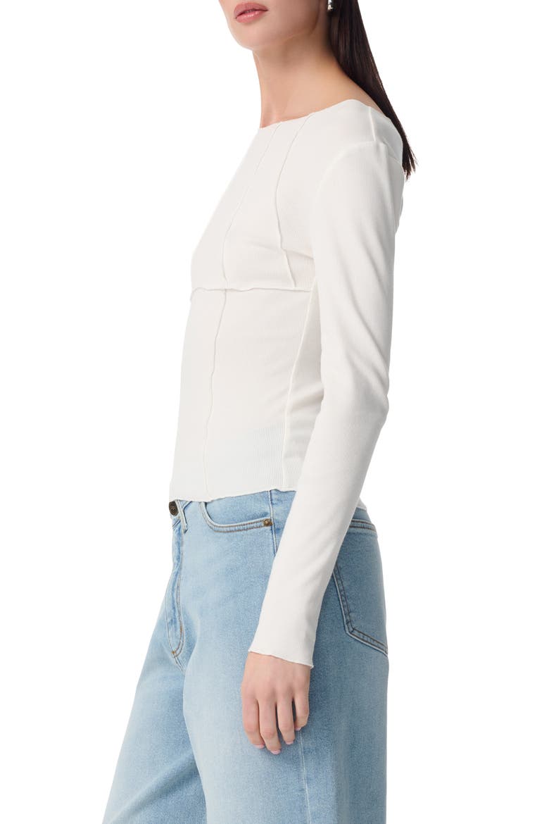 Isobel Long Sleeve Ribbed Top, Alternate, color, SNOW WHITE