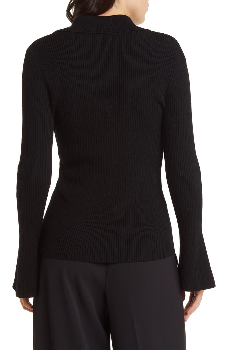 KOBI HALPERIN Collar Wool Rib Sweater, Alternate, color, 