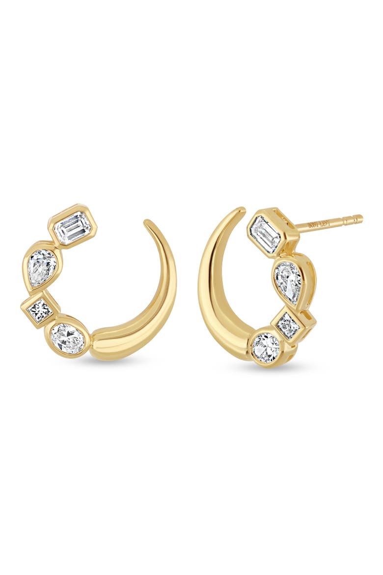 Maya Diamond Mini Wrap Statement Earrings (Online Trunk Show), Main, color, 18K YELLOW GOLD/ DIAMOND