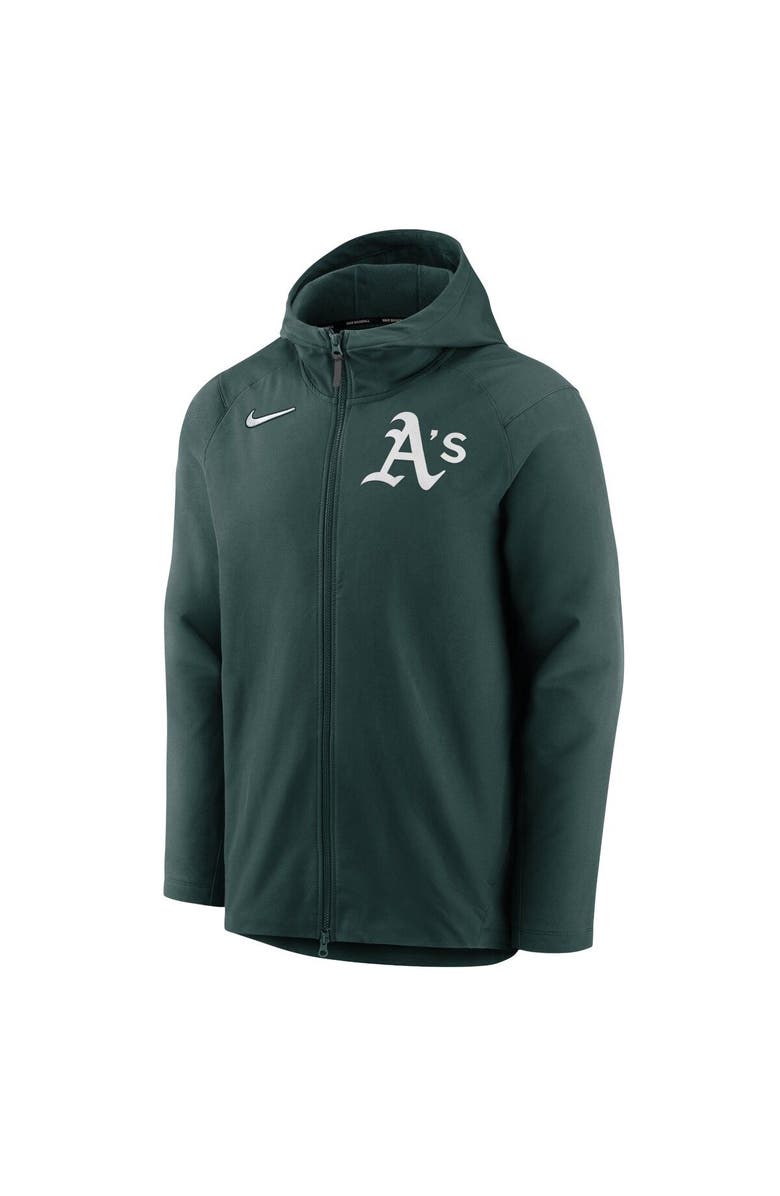 Nike Men's Nike Green Oakland Athletics Authentic Collection Performance Raglan Full-Zip Hoodie, Alternate, color, 