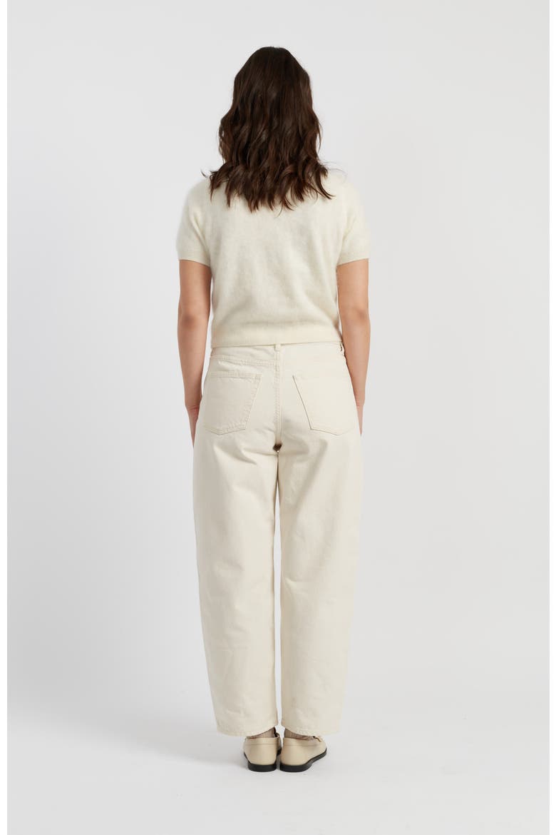 Brushed Cashmere Button-Front Knit Tee, Alternate, color, Cream