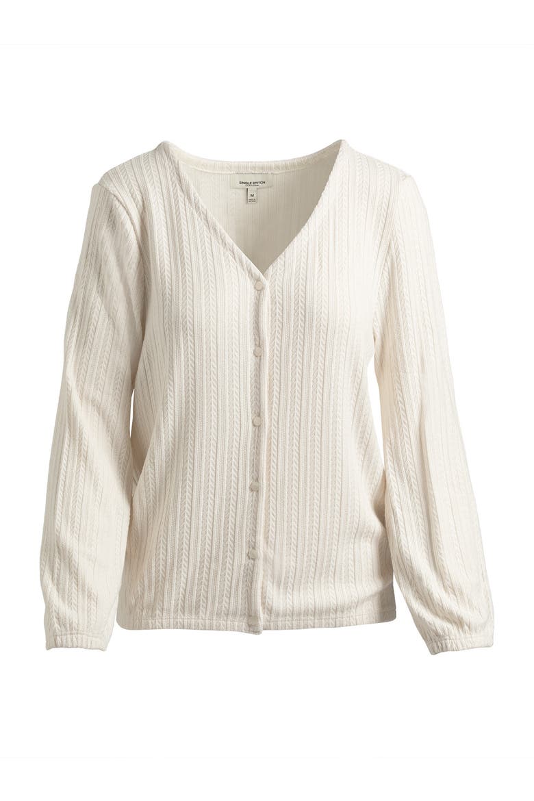 Cable Knit Cardigan, Alternate, color, Winter White