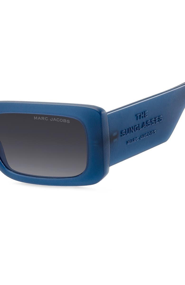 Marc Jacobs 53mm Gradient Rectangular Sunglasses, Alternate, color, Matte Blue