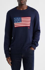 Polo Ralph Lauren Intarsia Flag Cotton Crewneck Sweater