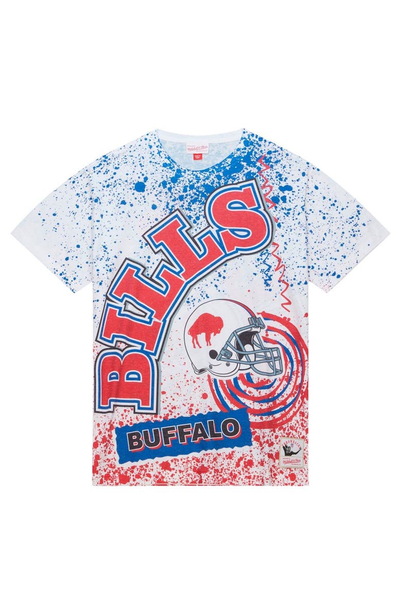 Mitchell & Ness Men's Mitchell & Ness White Buffalo Bills Team Burst Sublimated T-Shirt, Alternate, color, White